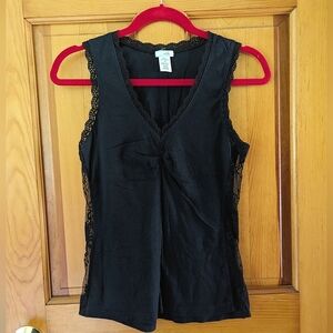 Odille (from Anthropologie) Sleeveless Lace Trim Tank Top Sz XS